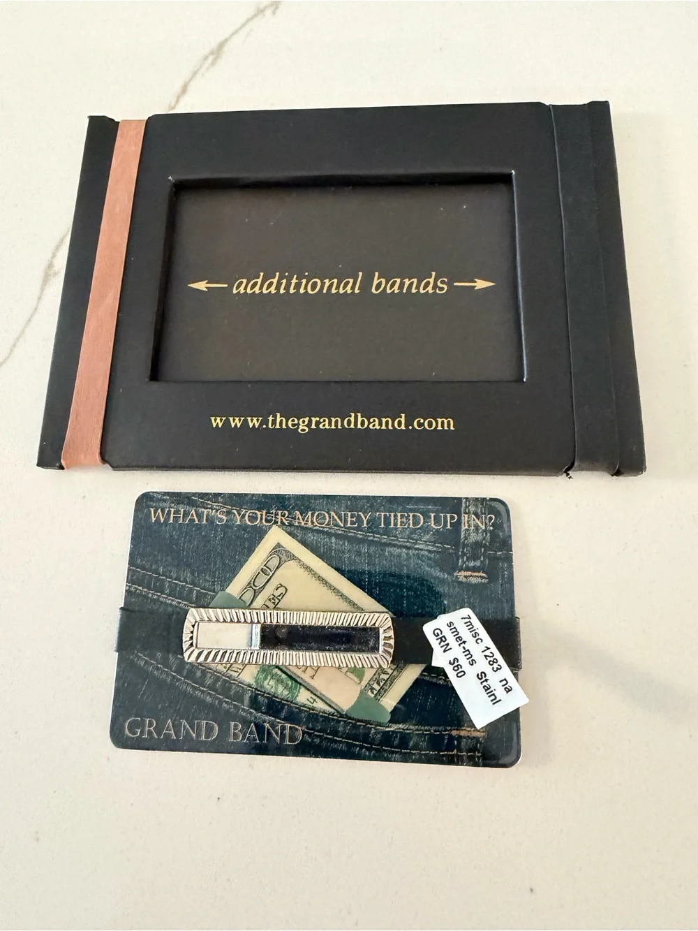 Grand Band Money Clip Card Holder 2 extra straps